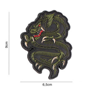 Embleem 3D PVC dragon groen #5089