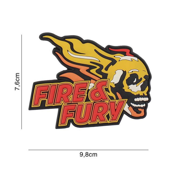 444130 7191 99 01 <p>Het Embleem 3D PVC Fire & Fury #5105 is een robuust en opvallend embleem, perfect voor de militaire en outdoor liefhebber. Met een handige klittenband aan de achterzijde is het eenvoudig te bevestigen aan je uitrusting of kleding. Dit embleem voegt niet alleen een stoere uitstraling toe, maar is ook duurzaam en bestand tegen de elementen. Geef je gear een unieke touch met dit veelzijdige embleem.</p>