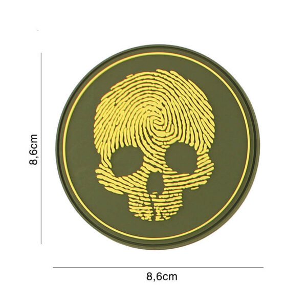 444130 7209 99 01 <p>Ontdek het unieke 3D PVC embleem met een opvallend fingerprint skull ontwerp in felgeel (#5118). Dit hoogwaardige embleem is voorzien van een klittenband aan de achterzijde, waardoor het eenvoudig te bevestigen is op uw kleding of uitrusting. Perfect voor zowel militaire als outdoor avonturen, dit embleem voegt een stoere touch toe aan uw look en is een must-have voor elke liefhebber van tactische gear.</p>