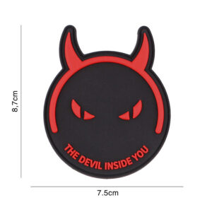 Embleem 3D PVC The Devil inside you zwart/rood #5124