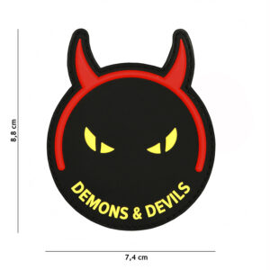 Embleem 3D PVC Demons & Devils zwart/geel #5125