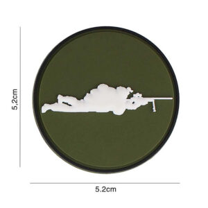 Embleem 3D PVC Sniper groen rond #5128