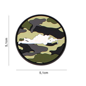 Embleem 3D PVC Sniper woodland rond #5129