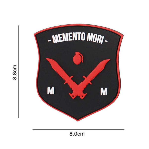 444130 7230 99 01 <p>Ontdek het unieke Embleem 3D PVC Memento Mori shield dolk in de kleuren zwart, rood en wit (#6109). Dit hoogwaardige embleem is vervaardigd uit duurzaam PVC en voorzien van een handige klittenband aan de achterzijde, waardoor het eenvoudig te bevestigen is op verschillende materialen. Perfect voor het personaliseren van je kleding, rugzak of uitrusting. Voeg een stoere en betekenisvolle touch toe aan jouw outdoor of militaire gear met dit opvallende embleem.</p>