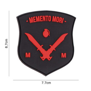 Embleem 3D PVC Memento Mori shield dolk zwart/rood #6111