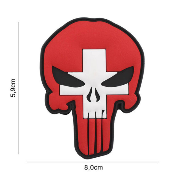444130 7285 99 01 <p>Voeg een stoere uitstraling toe aan je uitrusting met het Embleem 3D PVC Punisher Zwitserland #2052. Dit hoogwaardige embleem is vervaardigd van duurzaam PVC en is voorzien van klittenband aan de achterzijde, waardoor het eenvoudig op te bevestigen is aan kleding of uitrusting. Perfect voor militaire en outdoor liefhebbers die hun persoonlijke stijl willen benadrukken. Een must-have accessoire voor elke fan van de Punisher.</p>
