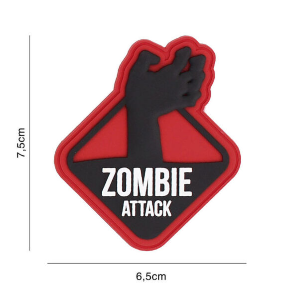 444130 7315 99 01 <p>Breng een edgy touch aan je outfit met het 3D PVC Embleem 'Zombie Attack 1' in opvallend rood. Dit embleem is vervaardigd uit duurzaam PVC en is voorzien van een praktische klittenband aan de achterzijde, waardoor je het eenvoudig kunt bevestigen op jassen, rugzakken of andere accessoires. Perfect voor liefhebbers van militaire en outdoor stijlen, dit embleem is een must-have voor elke fan van de zombiecultuur.</p>