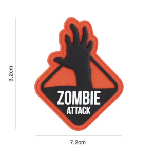 Embleem 3D PVC Zombie attack 2 oranje #9120