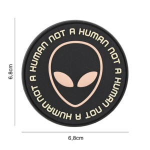 Embleem 3D PVC Not human zwart/roze #9121