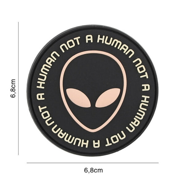 444130 7317 99 01 <p>Voeg een unieke touch toe aan je uitrusting met het Embleem 3D PVC Not Human in zwart/roze (#9121). Dit hoogwaardige embleem is vervaardigd van duurzaam PVC en voorzien van klittenband aan de achterzijde, waardoor het eenvoudig te bevestigen is op kleding of gear. Met zijn opvallende ontwerp en felle kleuren is het embleem niet alleen een stijlstatement, maar ook een perfect accessoire voor elke outdoor- of militaire outfit.</p>