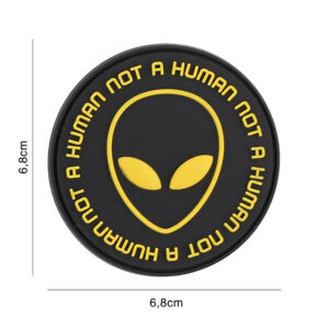 Embleem 3D PVC Not human zwart/geel #9070
