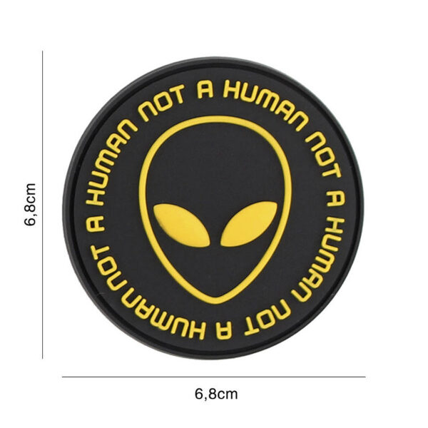 444130 7318 99 01 <p>Ontdek het Embleem 3D PVC Not human in zwart/geel (#9070), een robuust en stijlvol embleem dat perfect is voor je militaire en outdoor uitrusting. Dit duurzame PVC-embleem is voorzien van een praktische klittenbandsluiting aan de achterzijde, waarmee je het eenvoudig kunt bevestigen op jassen, tassen of andere uitrusting. Geef je gear een unieke uitstraling met dit opvallende ontwerp dat niet alleen functioneel is, maar ook een statement maakt.</p>