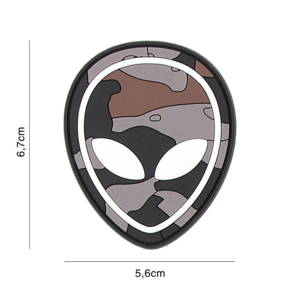 444130 7322 99 01 <p>Voeg een uniek accent toe aan je uitrusting met het Embleem 3D PVC Alien in zwarte camo (#2134). Dit hoogwaardige embleem is vervaardigd van duurzaam PVC en beschikt over een praktische klittenbandsluiting aan de achterzijde, waardoor het eenvoudig te bevestigen is aan kleding of uitrusting. Perfect voor de avontuurlijke buitenmens of als opvallende toevoeging aan je militaire gear. Maak je look compleet met dit opvallende embleem!</p>