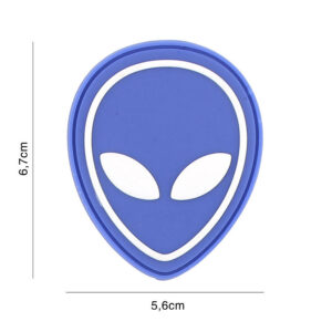 Embleem 3D PVC Alien blauw #2132