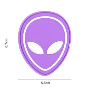 Embleem 3D PVC Alien paars #2130