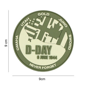 Embleem 3D PVC D-Day Never forget groen #7086