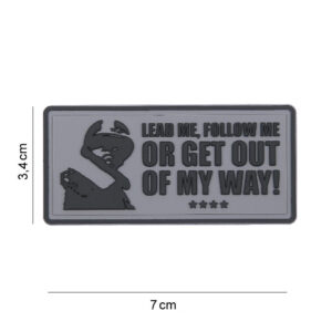 Embleem 3D PVC Lead me, follow me grijs #8068