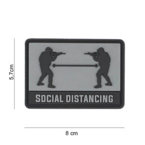 Embleem 3D PVC Social distance grijs #8098