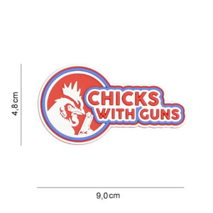 Embleem 3D PVC Chicks with guns rood #8094
