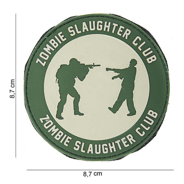 444140 3749 99 01 <p>Breng een vleugje humor en karakter naar je collectie met het 3D PVC embleem 'Zombie Slaughter Club' (#10074). Dit robuuste embleem is voorzien van een handige klittenbandsluiting aan de achterzijde, waardoor het eenvoudig te bevestigen is aan kleding, tassen of andere uitrusting. Perfect voor liefhebbers van zombie-thema's, cosplay of als een uniek accessoire voor je outdoor avonturen. Voeg dit opvallende embleem toe aan je gear en maak een statement!</p>