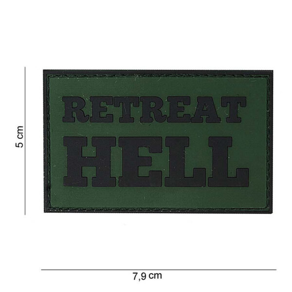 444180 3737 99 01 <p>Het Embleem 3D PVC Retreat Hell #10062 is een opvallend en stijlvol embleem, perfect voor militaire en outdoor liefhebbers. Dit hoogwaardige PVC-embleem is voorzien van klittenband aan de achterzijde, waardoor het eenvoudig te bevestigen is op kleding, tassen of andere uitrusting. Met zijn unieke ontwerp voegt dit embleem een extra dimensie toe aan je gear en laat het zien dat je de uitdaging aangaat. Een must-have accessoire voor elke avontuurlijke geest!</p>