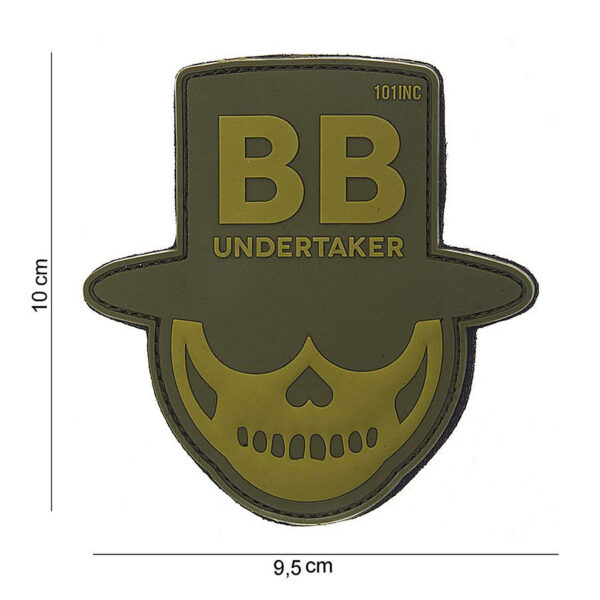 444180 3839 99 01 <p>Voeg een vleugje stijl en identiteit toe aan je uitrusting met het Embleem 3D PVC BB Undertaker in groen (#10105). Dit hoogwaardige embleem is vervaardigd uit duurzaam PVC en is voorzien van een praktische klittenbandsluiting aan de achterzijde, waardoor het eenvoudig te bevestigen is op kleding of uitrusting. Perfect voor militaire en outdoor liefhebbers die een persoonlijk tintje willen geven aan hun gear.</p>