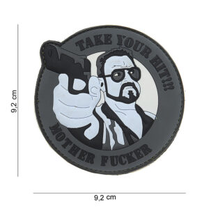 Embleem 3D PVC Take your hit grijs #16084