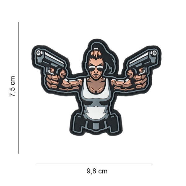 444190 7582 99 01 <p>Transformeer je uitrusting met het unieke Embleem 3D PVC Gun girl #8010. Dit hoogwaardige embleem is voorzien van een sterke klittenband aan de achterzijde, waardoor je het eenvoudig kunt bevestigen op verschillende stoffen. Perfect voor het personaliseren van militaire kleding, tasjes of andere outdoor accessoires. Dit embleem geeft een stoere uitstraling en is een must-have voor elke outdoor liefhebber of militair enthousiasteling.</p>