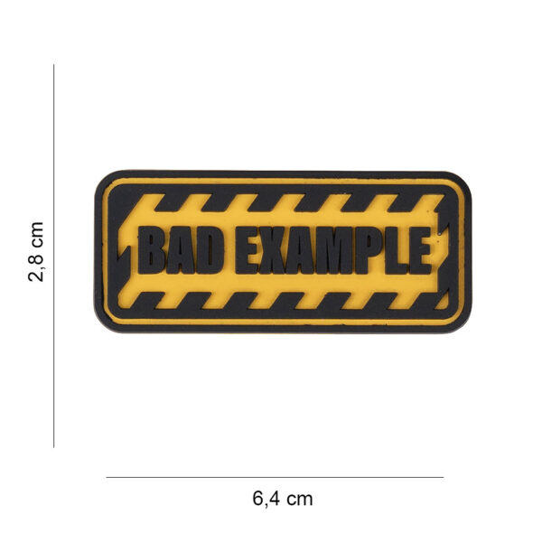 444190 7602 99 01 <p>Het Embleem 3D PVC Bad example #6052 is een hoogwaardige en veelzijdige toevoeging aan uw uitrusting. Dit embleem is vervaardigd van duurzaam PVC en voorzien van klittenband aan de achterzijde, waardoor het eenvoudig te bevestigen is op kleding of uitrusting. Met zijn unieke 3D-ontwerp voegt het niet alleen een stijlvol accent toe, maar ook een persoonlijke touch aan uw militaire of outdoor gear. Perfect voor zowel gebruik in het veld als voor dagelijkse avonturen.</p>