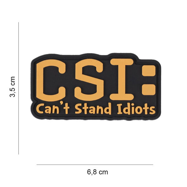 444190 7603 99 01 <p>Het 3D PVC embleem "Can't stand idiots" is de perfecte aanvulling voor je uitrusting. Dit embleem is voorzien van een klittenband aan de achterzijde, waardoor je het gemakkelijk kunt bevestigen op verschillende stoffen en materialen. Met zijn opvallende ontwerp is het een uitstekende keuze voor wie zijn persoonlijkheid wil uitdragen in militaire of outdoor settings. Dit embleem is niet alleen stijlvol, maar ook duurzaam, waardoor het geschikt is voor intensief gebruik.</p>
