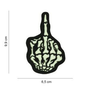 Laser Cut Embleem stof Skull finger glow in the dark #5028