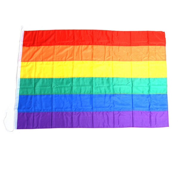 447251 99 01 De grote regenboogvlag is een opvallende toevoeging aan je collectie en heeft een afmeting van 150 x 100 cm. Deze vlag staat symbool voor inclusiviteit en diversiteit, en is perfect voor evenementen, feestelijkheden of om eenvoudig een statement te maken. Gemaakt van duurzame materialen, biedt deze vlag een levendige uitstraling die bestand is tegen verschillende weersomstandigheden. Laat je stem horen en toon je steun met deze prachtige regenboogvlag.