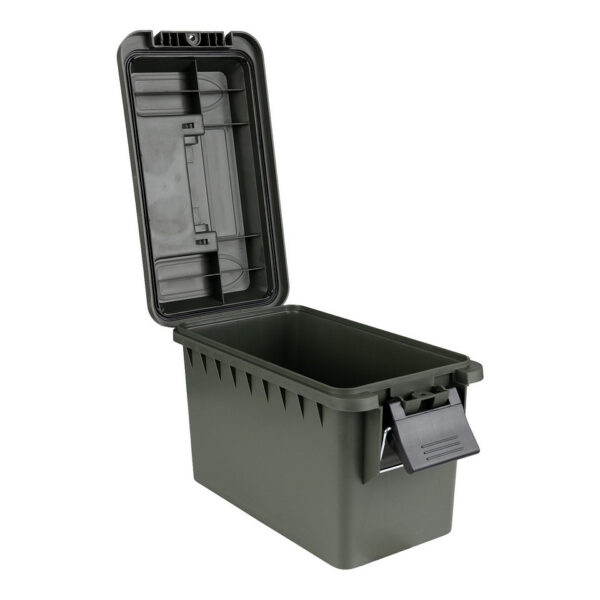 465202 11 05 1 <p>De Plastic Munitie Box .50 Cal is de ideale oplossing voor het veilig en georganiseerd opslaan van je airsoft uitrusting, munitie, visspullen, elektronica en camera accessoires. Met een veelzijdig en duurzaam ontwerp, vervaardigd uit een sterke kunststof mix, biedt deze box een stevig handvat en een deksel met afdichting voor optimale bescherming. Het stapelbare ontwerp maakt het eenvoudig om meerdere boxen te bewaren, terwijl de afmetingen van 35,6 x 19,4 x 22,4 cm perfect zijn voor elk avontuur.</p>