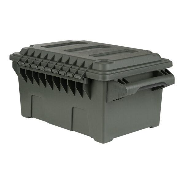 465204 11 05 1 <p>De Plastic Munitie/Utility Box Compact is de perfecte oplossing voor het veilig en georganiseerd opslaan van je airsoft uitrusting, munitie, visspullen, elektronica en camera accessoires. Met een veelzijdig en duurzaam ontwerp, gemaakt van sterke kunststof, biedt deze box een stevig handvat en een deksel met afdichting voor optimale bescherming. Dankzij het stapelbare ontwerp bespaar je ruimte en blijft alles netjes op orde. Afmetingen: 46,7 cm lang, 30,8 cm breed en 21,0 cm hoog.</p>