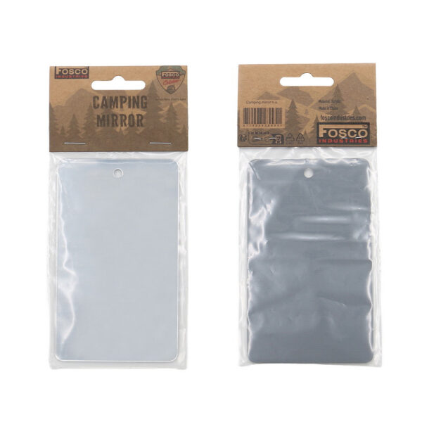 469131 99 03 Deze compacte camping spiegel is de perfecte metgezel voor elke outdoor avonturier. Met afmetingen van 8 x 5 cm is deze praktische spiegel eenvoudig mee te nemen en biedt hij veelzijdig gebruik, of je nu je uiterlijk wilt controleren of de spiegel wilt gebruiken voor signalering in noodsituaties. Ideaal voor op de camping of onderweg, een onmisbaar item voor elke kampeerder.